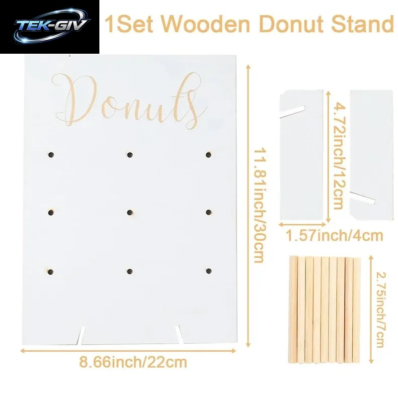 Holz Donut Wandständer Donut Party Dekoration Donut Halter Hochzeit Party Dekor Geburtstag Party Supplies Baby Shower