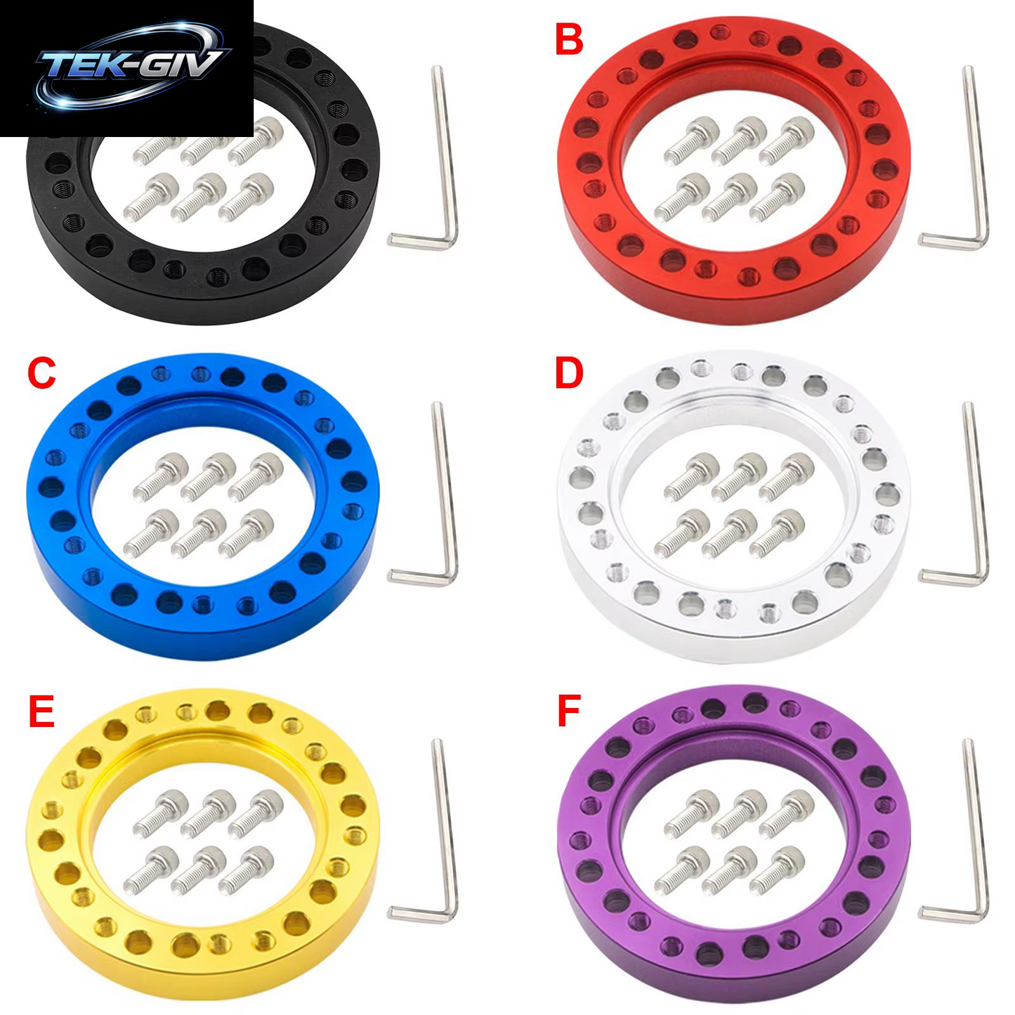 Aluminium Auto Lenkradnabe Adapter Spacer Pad Mit 6 Schrauben Fahrzeugteile Räder Zubehör Umwandlung Spacer Rennwagen