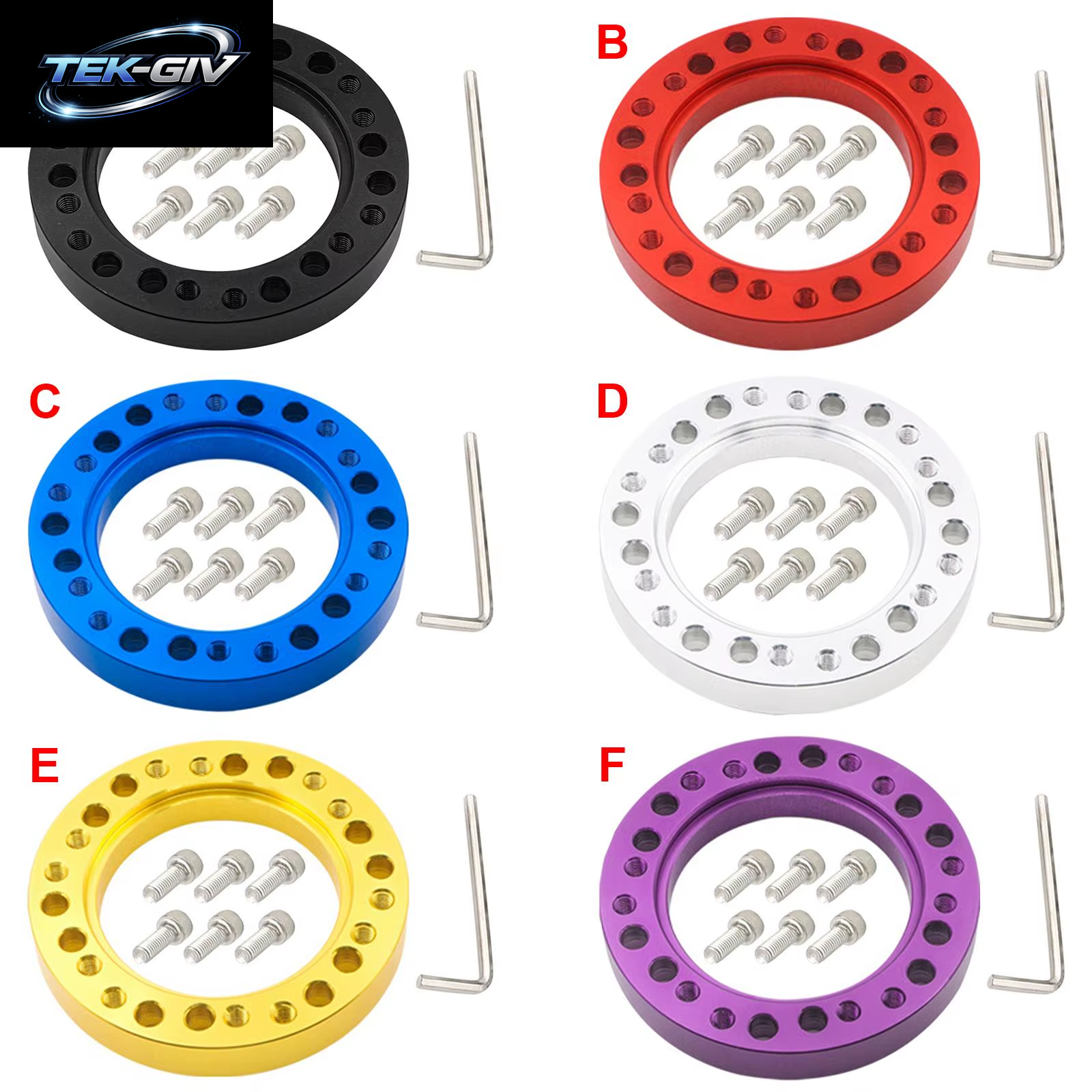 Aluminium Auto Lenkradnabe Adapter Spacer Pad Mit 6 Schrauben Fahrzeugteile Räder Zubehör Umwandlung Spacer Rennwagen