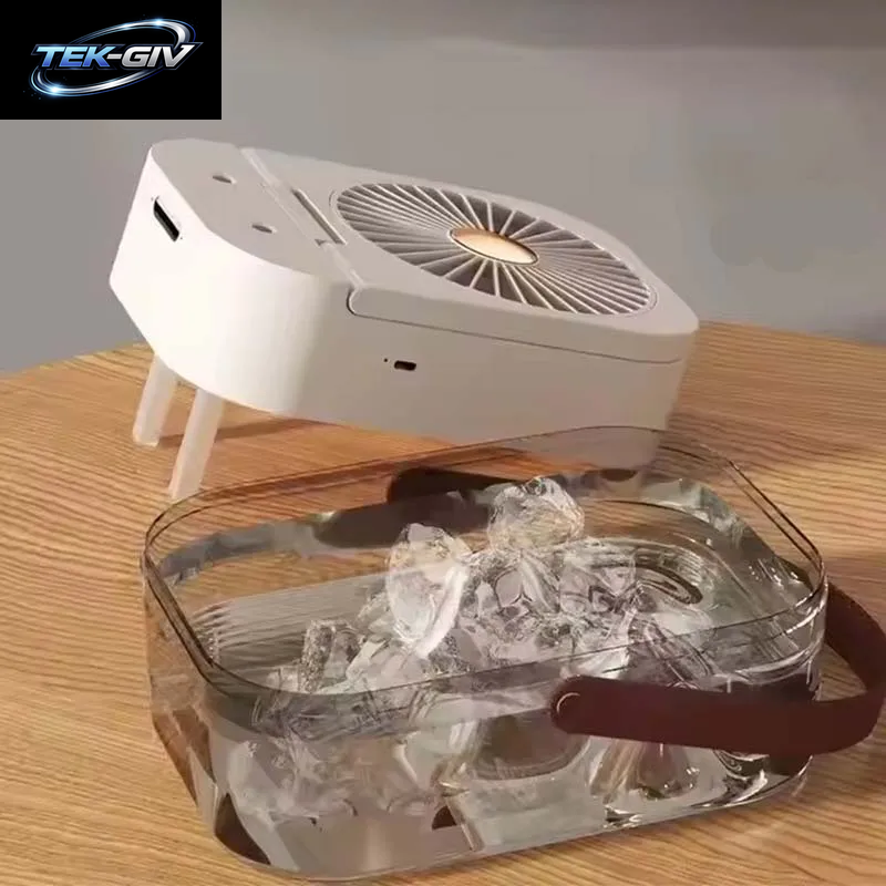 Mini USB Lade Tragbare Luftkühler Tragbare Desktop Wiederaufladbare Beschlagen Fan Dual Spray Befeuchtung Fan Luftbefeuchter Fan