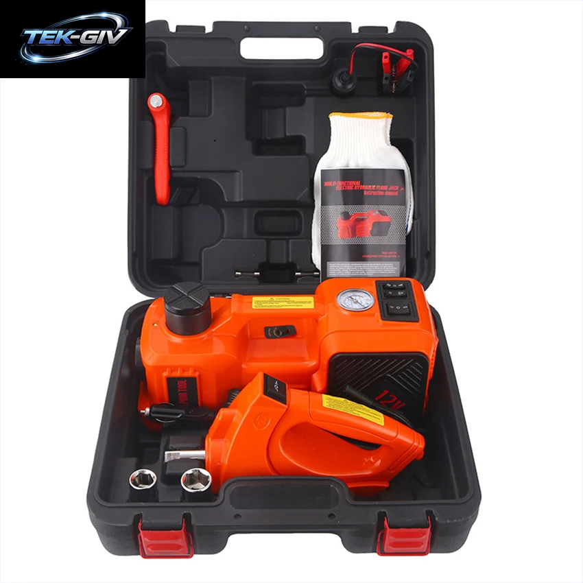 5 Tonnen 4-In-1-Auto-Bodenheber, Elektrischer Hydraulischer Autoheber, 12 V, Mit Luftpumpe, Led-Licht Für Auto-Lkw-Reifenreparaturwerkzeug