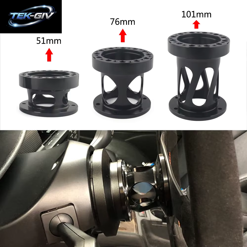 Neuer Ausgehöhlter Universal-Lenkradnaben-Abstandshalter 51/76/101 Mm Lenkradnabe Boss Kit Adapter Abstandshalter Schwarz