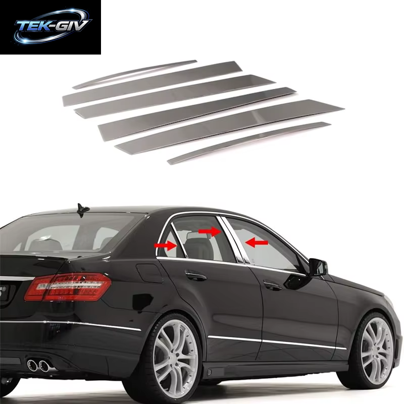 6 Stücke Für Mercedes-Benz E-Klasse W212 4-Türige Limousine Limousine E200 E220 E250 2010-2016 Autotürverkleidung Säulenpfosten Abdeckung Kits Aufkleber