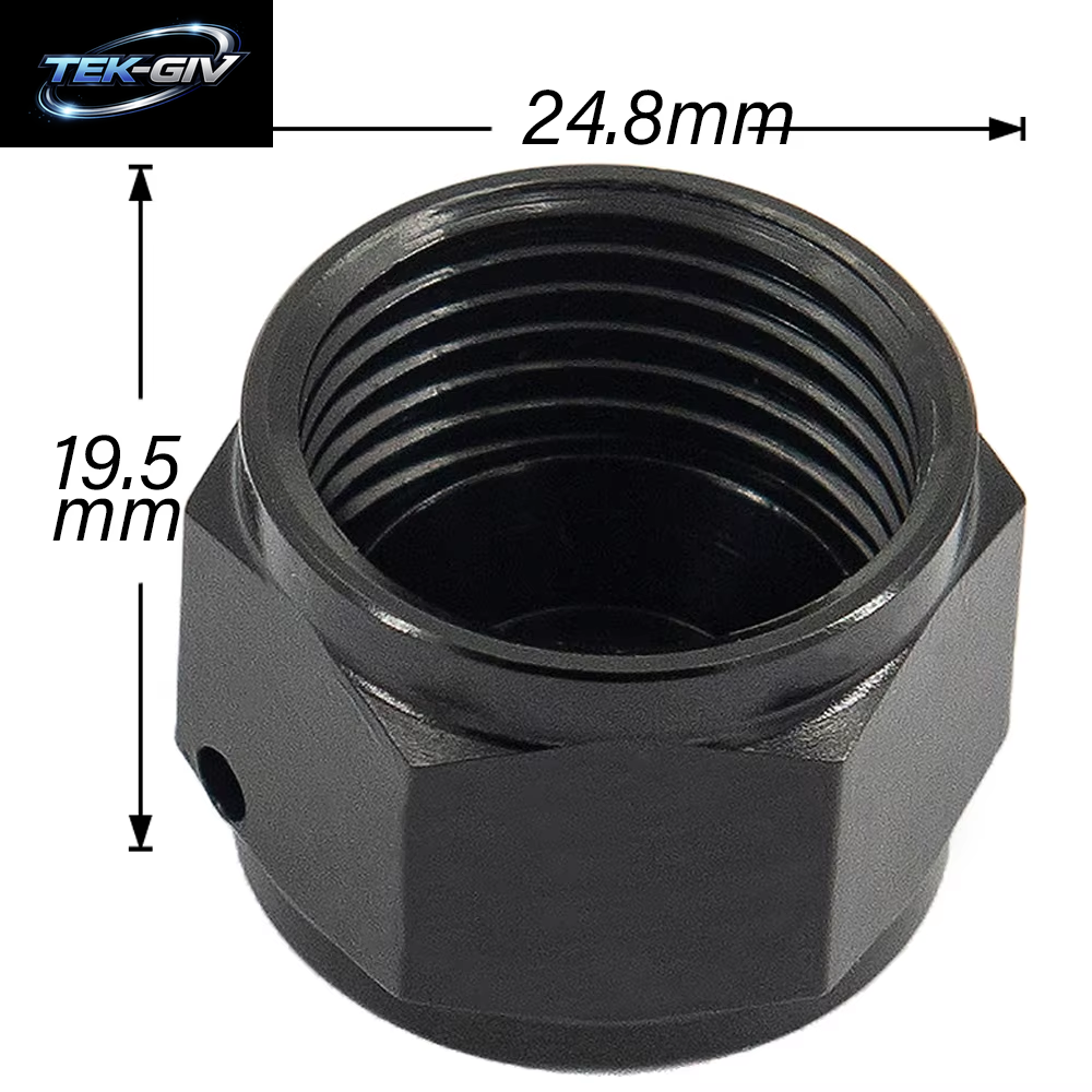 Schwarz AN6 AN8 AN10 Adapter Weibliche Flare End Kappe Stecker Rohr Mutter Sechskant Kopf Port Blindstopfen Kappe Schloss Schlauch Anschluss Fitting