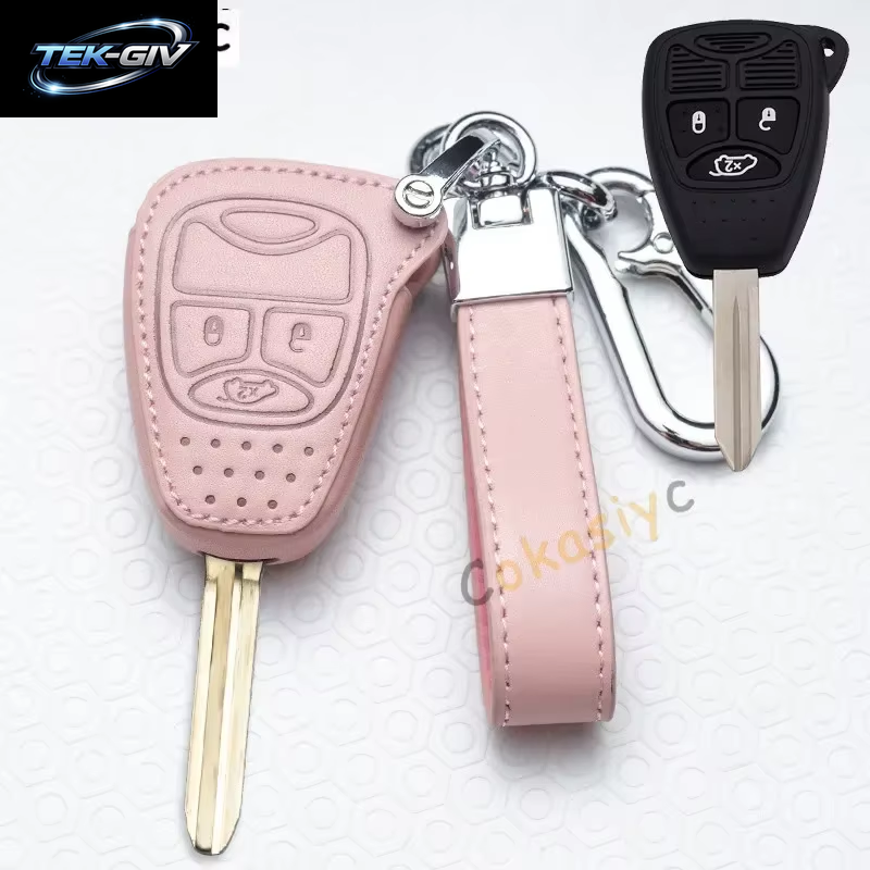 Für Chrysler Pacifica Aspen 300 Dodge Caravan Jeep Wrangler JK Commander Grand Cherokee Zubehör Leder Auto Schlüssel Fall Abdeckung