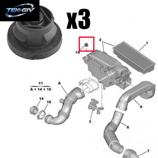 3Pcs Auto Luftfilter Gummi Einsatz Tülle Für 1,6 HDI Diesel 1422A3 1422, A3 Haube Gummi Dichtung Auto Zubehör