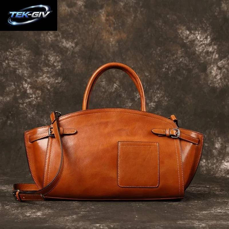 Hochwertige Leder-Bowlingtasche Im Nischendesign, Bowling-Handtasche