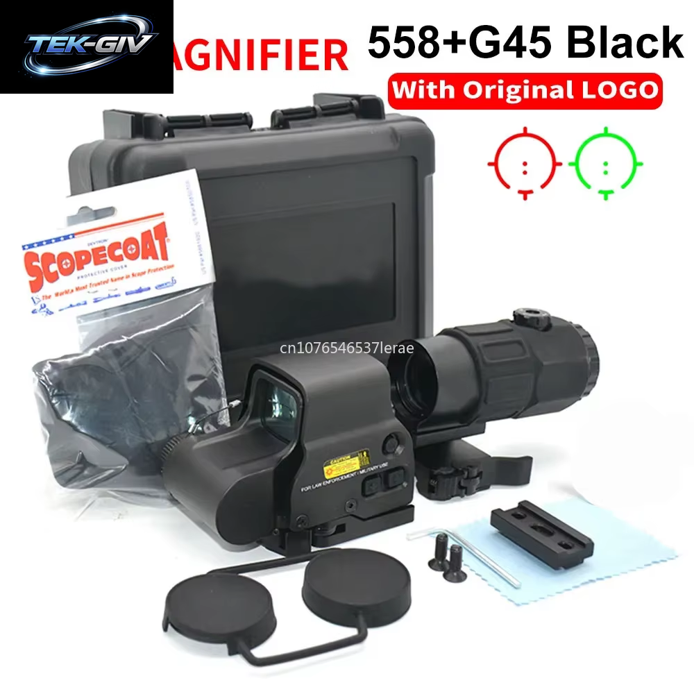 EOTECH 558 Holografisches Kollimator-Rotpunktvisier G43/G33 3X G45 5X Vergrößerungsglas Airsoft Jagdausrüstung Mit 20Mm Schienenmontage & Qd-Hebel