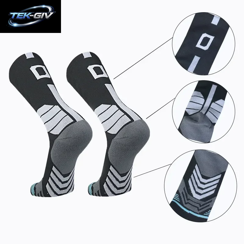 Hochwertige Elite-Basketballsocken Kompressionssocken Für Herren Mit Nummerierung Erwachsene Frottee-Sohle Outdoor-Sportsocken Unisex