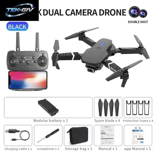 Neue Verbesserte E88 Drohne Mit Fernbedienung Mit Bildschirm, Dual-Kamera, Optische Flusslokalisierung, 2,4G RC Quadcopter, Ein-Knopf-Start Drohne