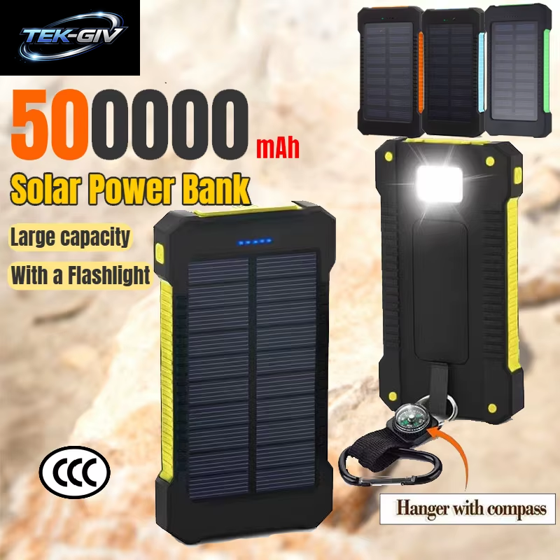 Xiaomi 500000 Mah Wasserdichte Outdoor Solar Power Bank Dual USB Reise Tragbare Solar Telefon Ladegerät Solar Powerbanks Für Camping