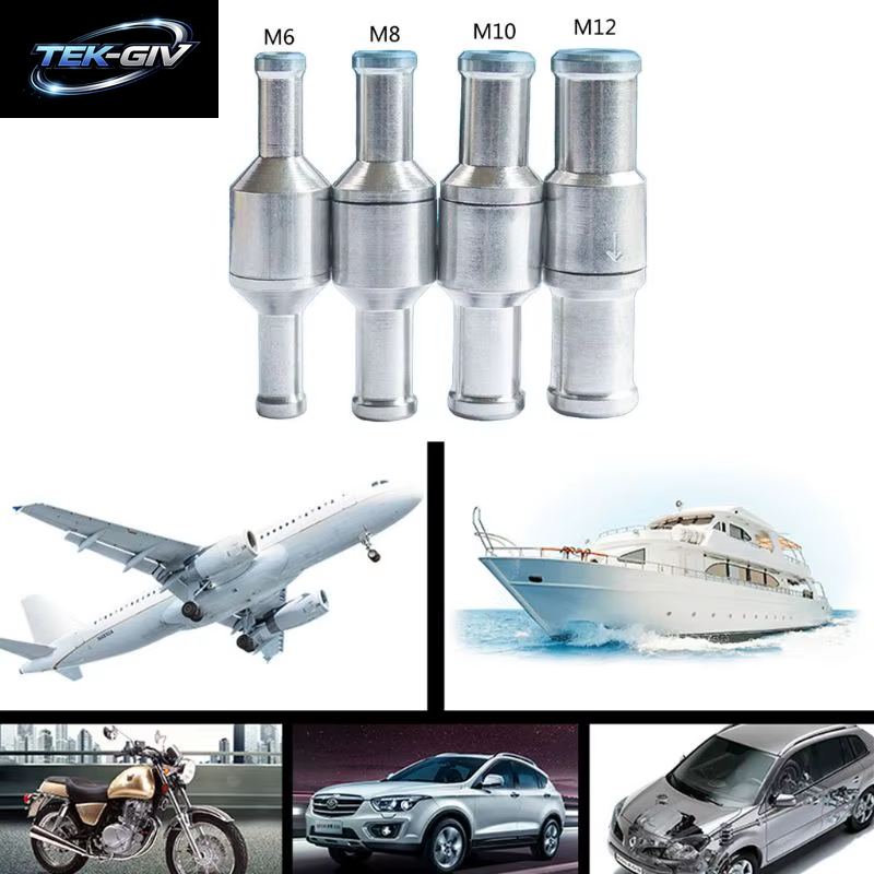 6/8/10/12Mm Nicht-Rück One-Weg Kraftstoff Überprüfen Ventil Aluminium Legierung Benzin Für Schlauch Vakuum Auto Automobil Öl Wasser Pumpen