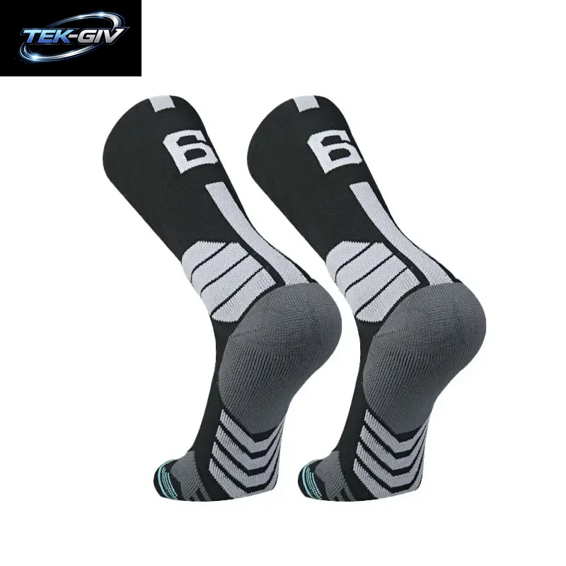 Hochwertige Elite-Basketballsocken Kompressionssocken Für Herren Mit Nummerierung Erwachsene Frottee-Sohle Outdoor-Sportsocken Unisex
