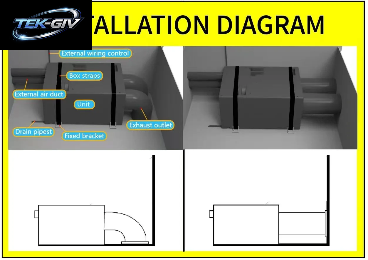 12Volt24V RV AC Caravan Van Wohnmobil Marine 48V Unter Der Bank Klimaanlage 12V Klimaanlage Auto Parkplatz Kühlsystem