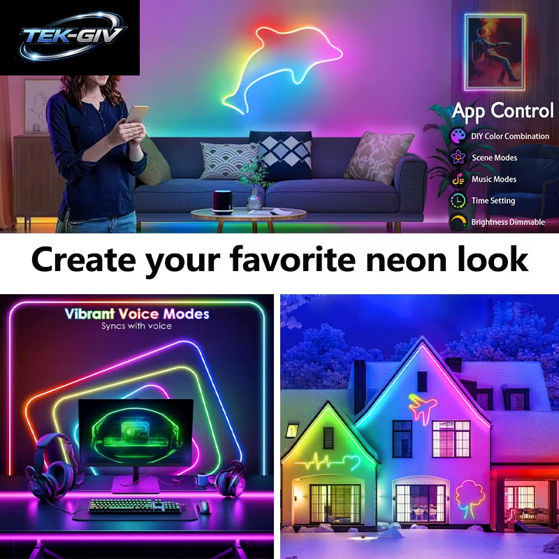 DC24V Silikon RGB Neon Led-Lichtstreifen Für Kinderzimmerbeleuchtung Bluetooth App-Steuerung 5M 10M 15M 20M 30 Meter Neon-Seilband
