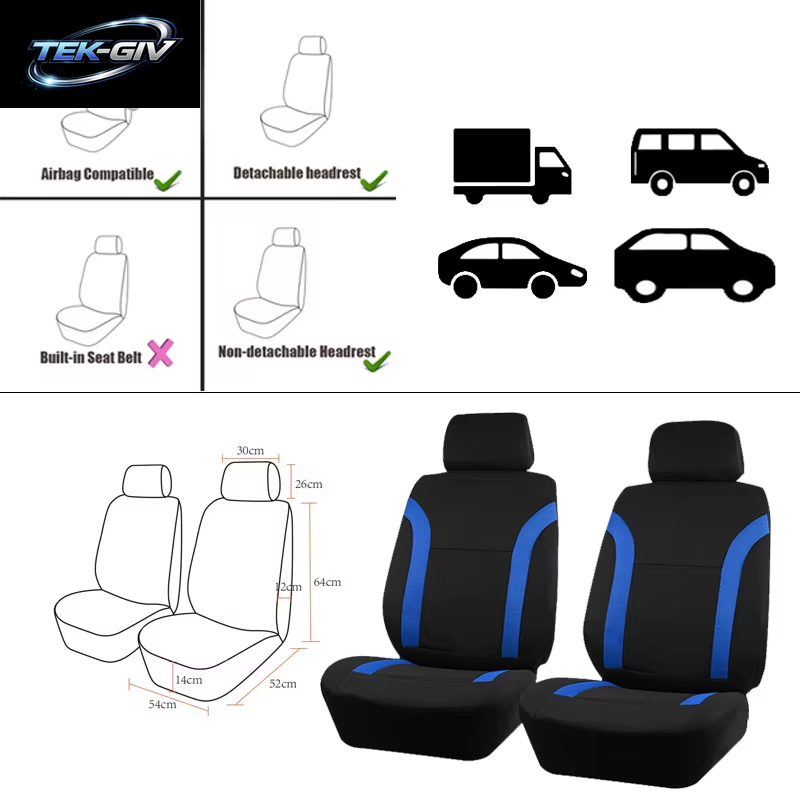 AUTO plus Sport Universal Polyester Auto Sitz Abdeckung Set Fit Meisten Auto Plain Stoff Bicolor Stilvolle Auto Zubehör Seat Protector