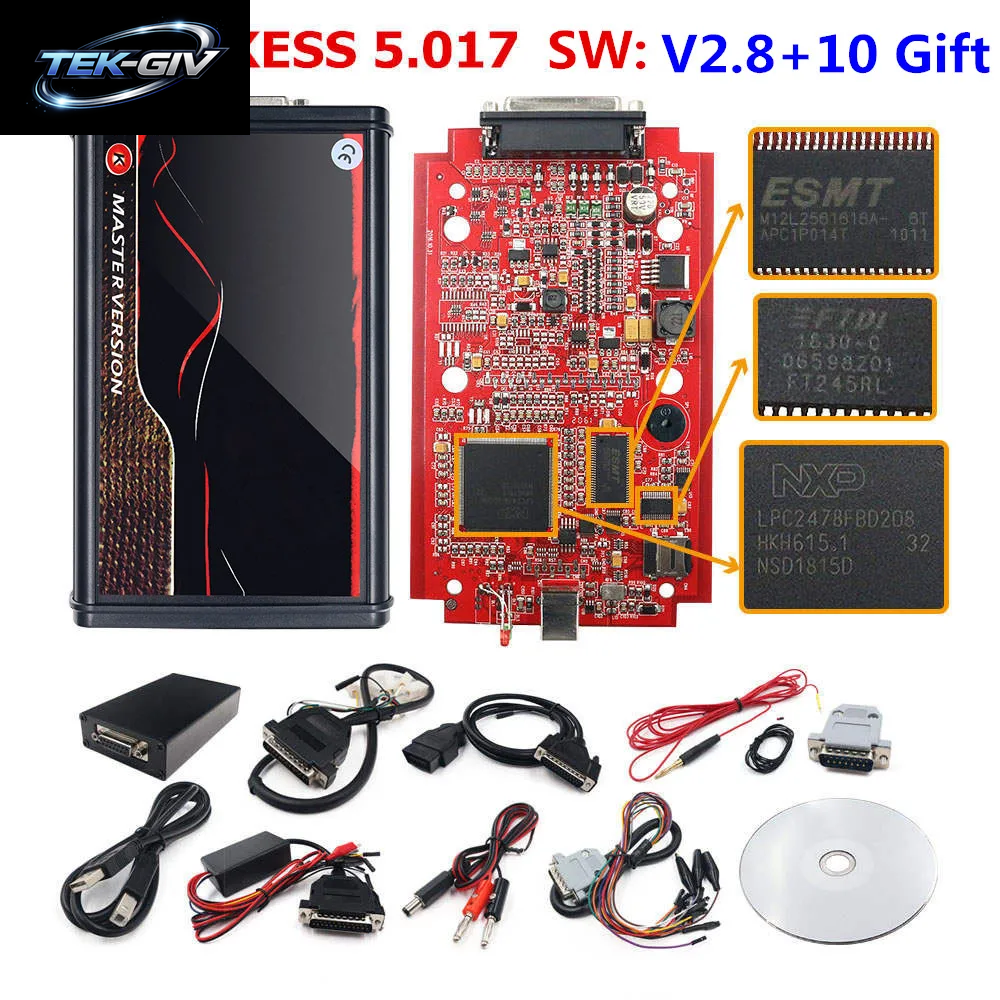 2025 Kess Ksuite V2 5.017 K TAG 7.020 2.25 4 LED Master Green PCB Board Unlimited Online KESS Car Truck ECU Programmer Tool