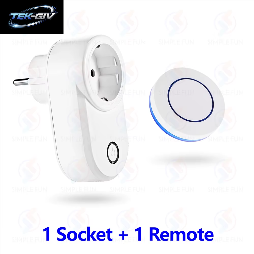 Drahtlose Fernbedienungssteckdose 220 V 110 V EU FR Smart Plug, 50 M Reichweite, Steckdose 15 a Für Haushaltsgeräte-Lichtventilator