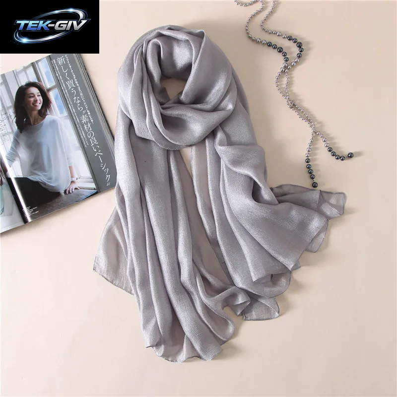 2023 Luxus Marke Frauen Mode Schal Plain Solide Seide Leinen Schals Schals Sommer Dame Bandanas Pashmina Foulard Hijab 180*90 Cm