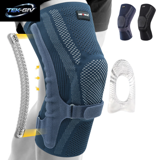NEENCA Kniebandage Mit Patella-Pad Und Seitenstabilisatoren, Knie-Kompressionsmanschettenunterstützung Für Damen Und Herren ACL/PCL, Laufsport