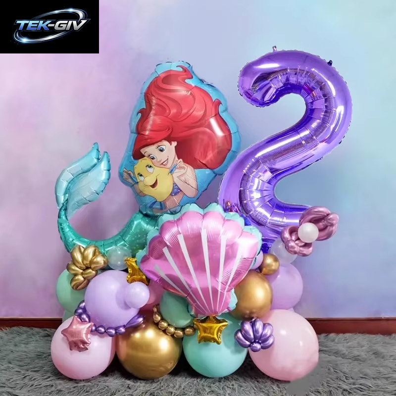 Die Kleine Meerjungfrau Geburtstag Party Dekoration Prinzessin Ariel Papier Serviette Teller Tasse Tischdecke Luftballons Kinder Baby Shower Supplies