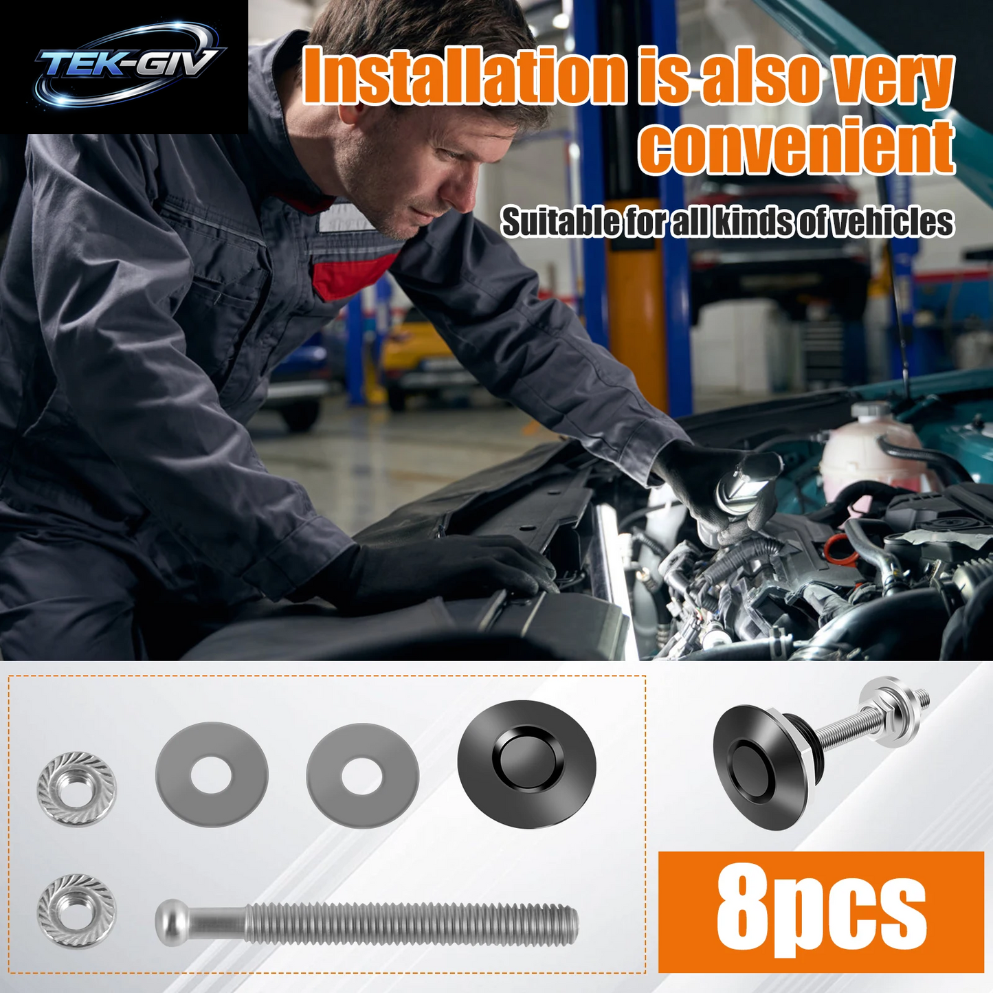 1,19" Universal Auto Hood Pins Lock Clip Kit Quick Release Bonnet Lock Set Aluminiumlegierung Fahrzeug Quick Latch Hood Pins