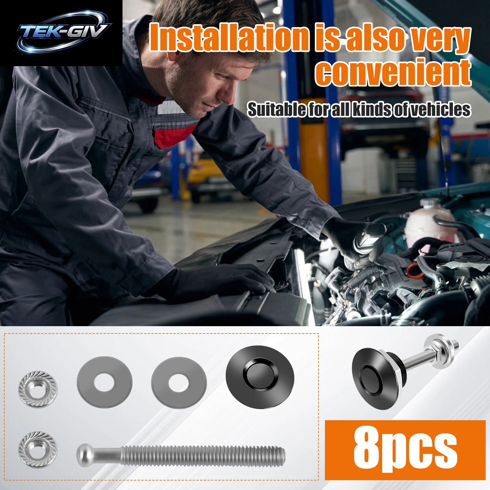 1,19" Universal Auto Hood Pins Lock Clip Kit Quick Release Bonnet Lock Set Aluminiumlegierung Fahrzeug Quick Latch Hood Pins