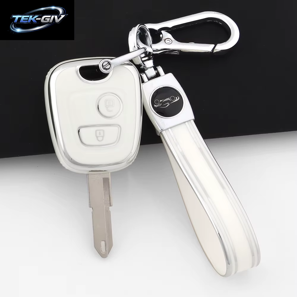 Rosa TPU Auto Fernbedienung Smart Key Fall Abdeckung Shell Fob Schlüsselbund Für Peugeot 107 206 207 307 Für Citroen C1 C2 C3 C4 Für Toyota Aygo