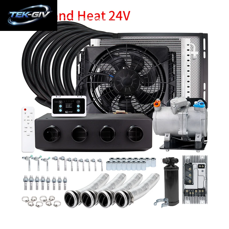 Universelles 4-Loch-Auto-Elektro-Klimaanlage Unter Dem Armaturenbrett, 12 V, 24 V, Für Auto, Van, Street Rod, Heiße Klassische Ac-Klimaanlage