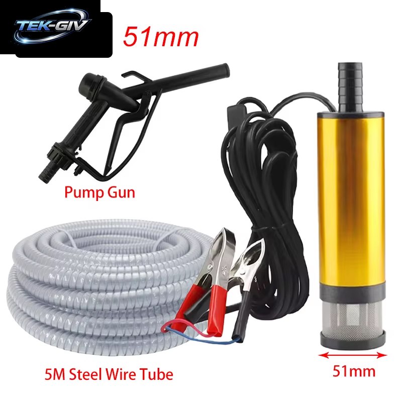 38/51 MM Elektrische Auto Öl Pumpe 12 V Für Pumpen Diesel Öl Wasser Kraftstoff Transfer Pumpe 12L/Min Tauch Aluminium Legierung Shell