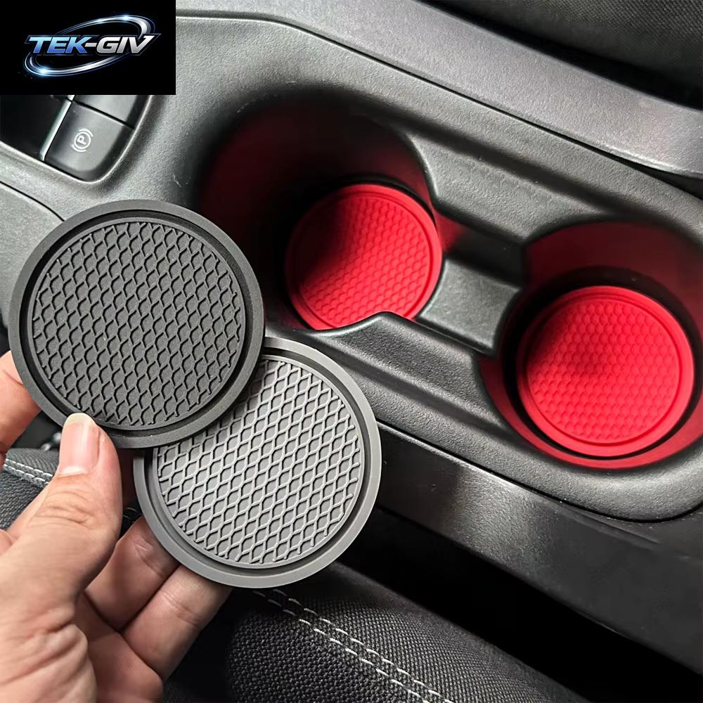 2 Stücke Schwarz Auto Auto Tasse Halter anti Slip Einsatz Untersetzer Pads Innen Zubehör Für Die Meisten Tassen Zubehör