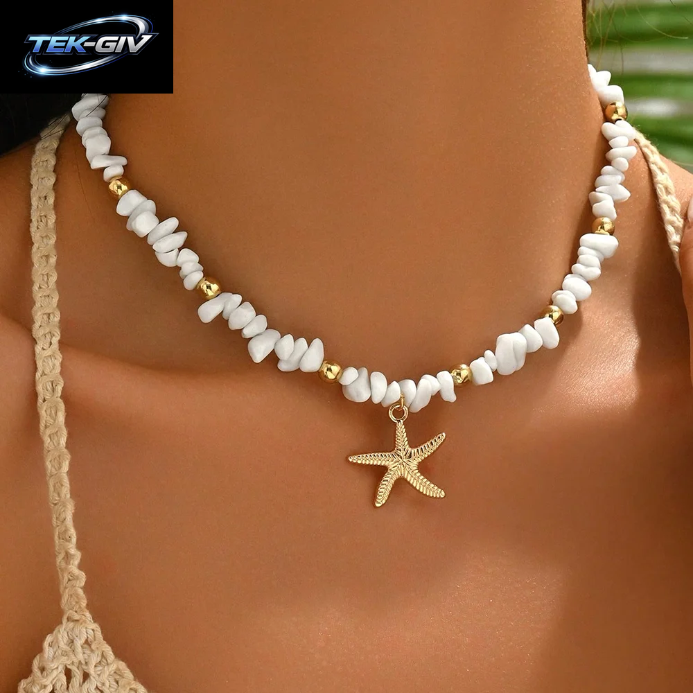 Modische Natürliche Muschel-Perlen-Halskette, Muschel-Anhänger, Vom Ozean Inspirierter Schmuck, Halsband, Geeignet Für Frauen, Urlaub, Party, Alltag