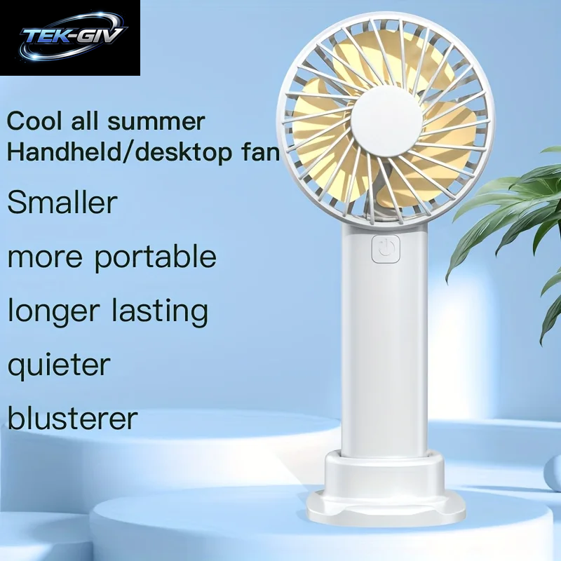 USB Mini-Handventilator Mit Starkem Wind, Tragbar, Leise, Wiederaufladbar, Desktop-Luftkühler Mit Telefonhalter, Kühlventilator Für Reisen Im Freien