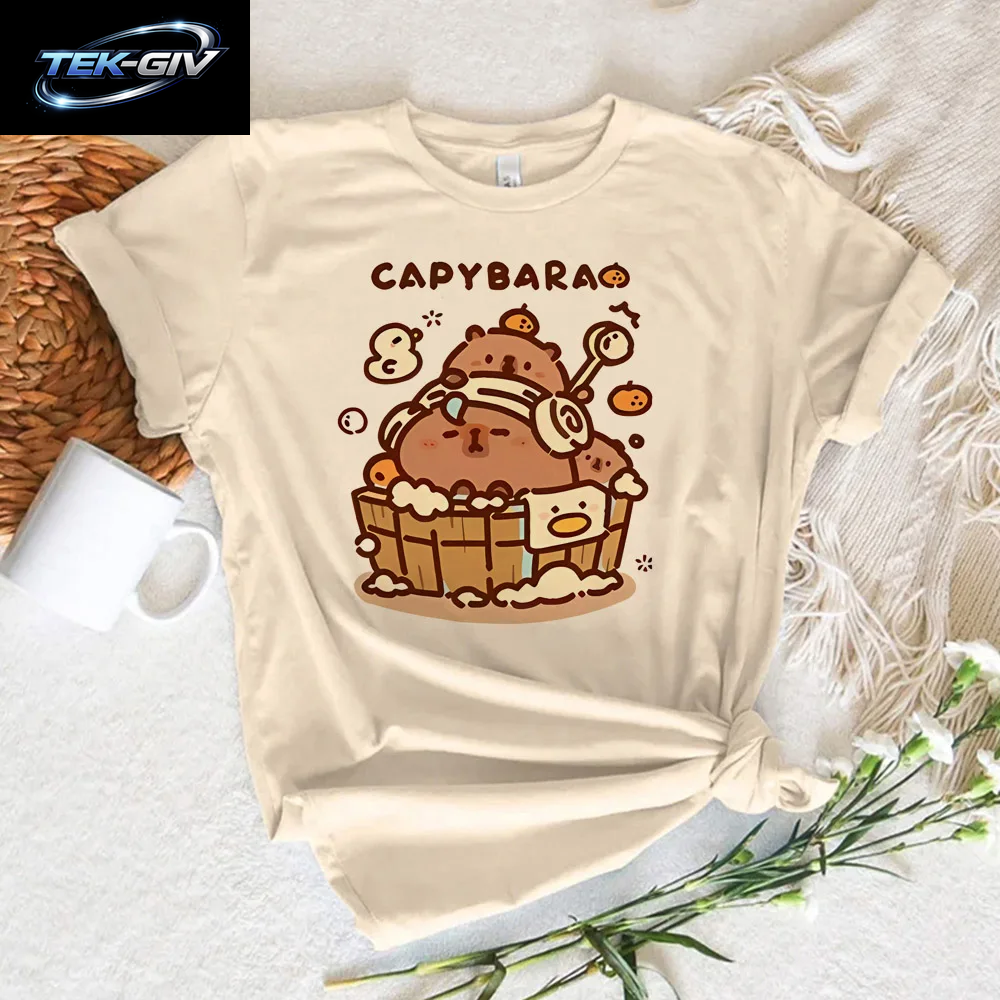 Lustige Capybara T-Shirts Männer Frauen Sommer Niedlichen Tier T Shirt Kurzarm Grafik T Shirts Streetwear Frauen Kleidung