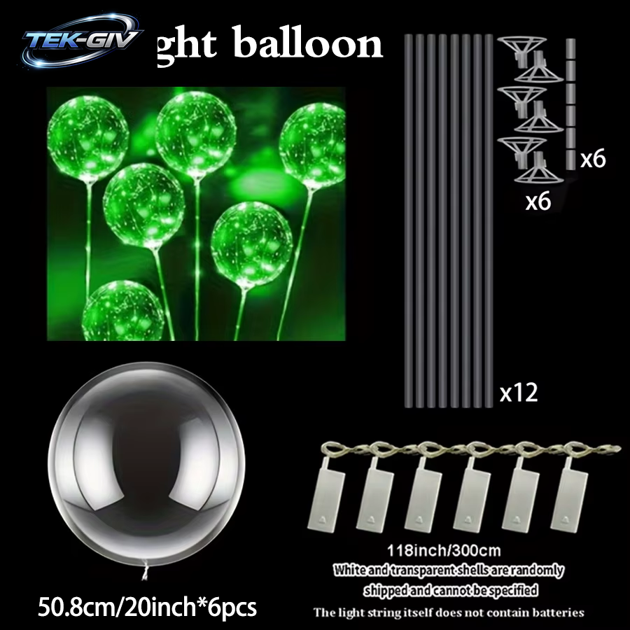 6 Leds Leuchtende Transparente Luftballons Für Hochzeiten, Geburtstage, Junggesellenabschiede (Batterie Nicht Im Lieferumfang Enthalten), Valentinstag, Jahrestag
