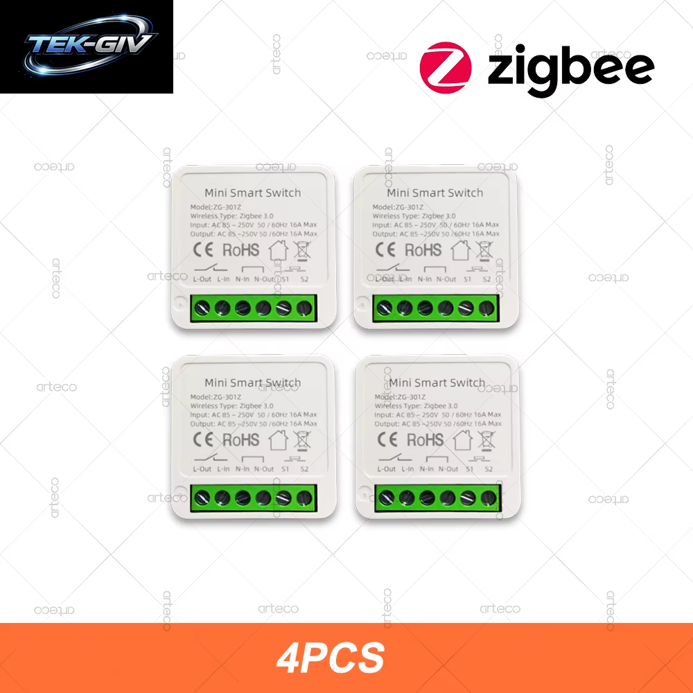Zigbee 3.0 Smart Mini DIY Switch Automatisierungsmodul 16A Relaisunterstützung 2-Wege-Steuerung App Fernbedienung Zigbee Gateway Erforderlich