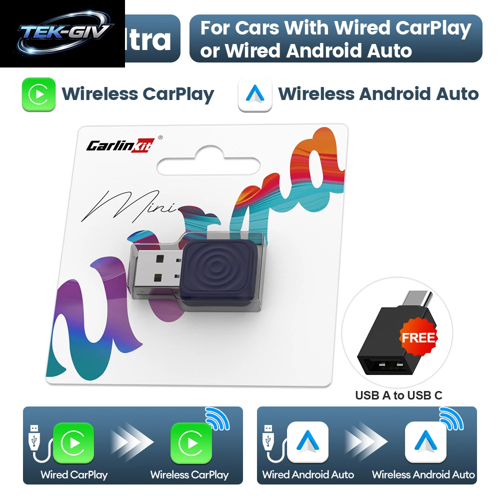 Carlinkit 5.0 Mini Ultra Wireless Adapter Wireless Carplay Android Auto Für OEM Auto Plug and Play Wifi Bluetooth Auto Connection