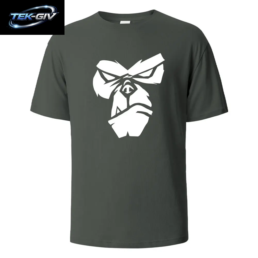 Gorilla Face Lustiges Print-T-Shirt, Sommer-T-Shirts Für Männer Und Frauen, 100 % Baumwolle, O-Ausschnitt, Übergröße, Lässig, Kurzärmelig, Streetwear, Basic-Top