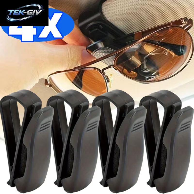 1/4PCS Auto Sonnenblende Sonnenbrille Clip Auto Gläser Halter Tragbare Ticket Karte Klemme ABS Brillen Fall Auto Zubehör