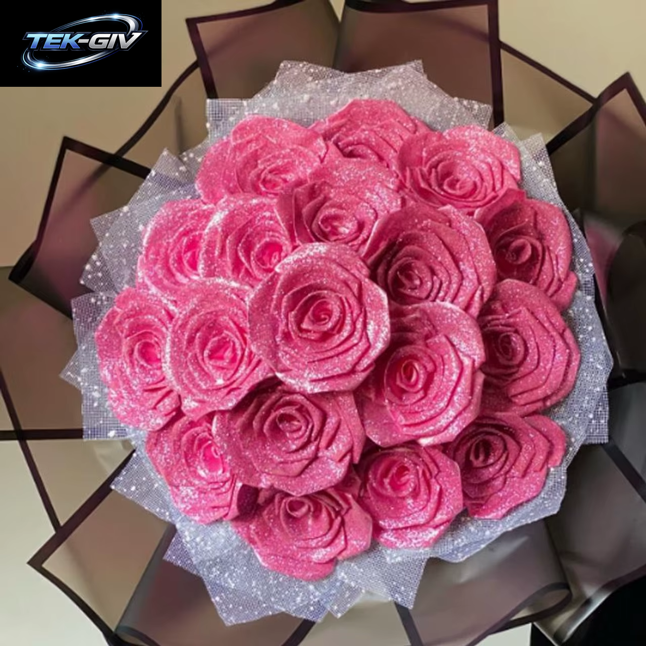 10/30 Stück 7/6 Cm Glitzernde Künstliche Blumenrose Mutter/Valentinstag Freundin Frau DIY Blumenstrauß Geschenke Für Hochzeit Geburtstag